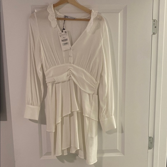 Zara Cream Dress with Lace Detail - Picture 1 of 1